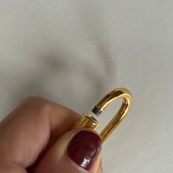 FENDI Mens Iconic Pequin Striped Leather Gold Tone Keychain MINT - Picture 5 of 8